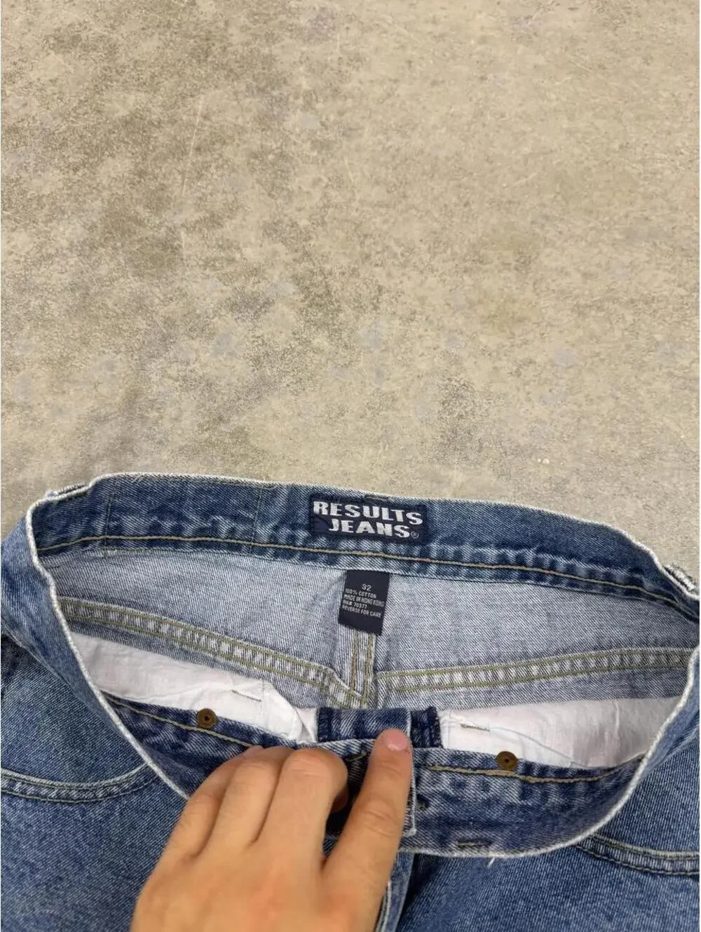 vintage results jeans relaxed baggy fit jean shorts jorts size 32